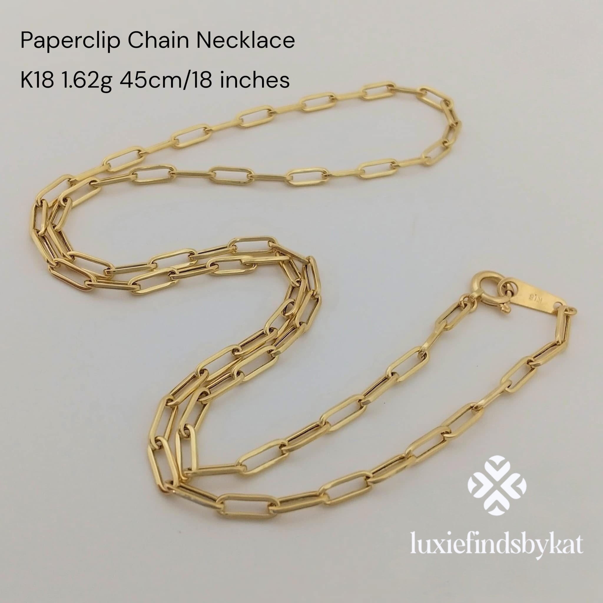 Light Paperclip Necklace 45cm/18inches