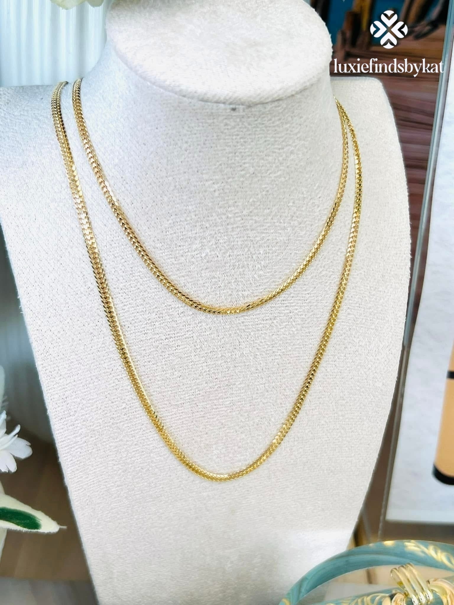 Light Heart-bits cut Necklace Japan K18 43cm/17inches