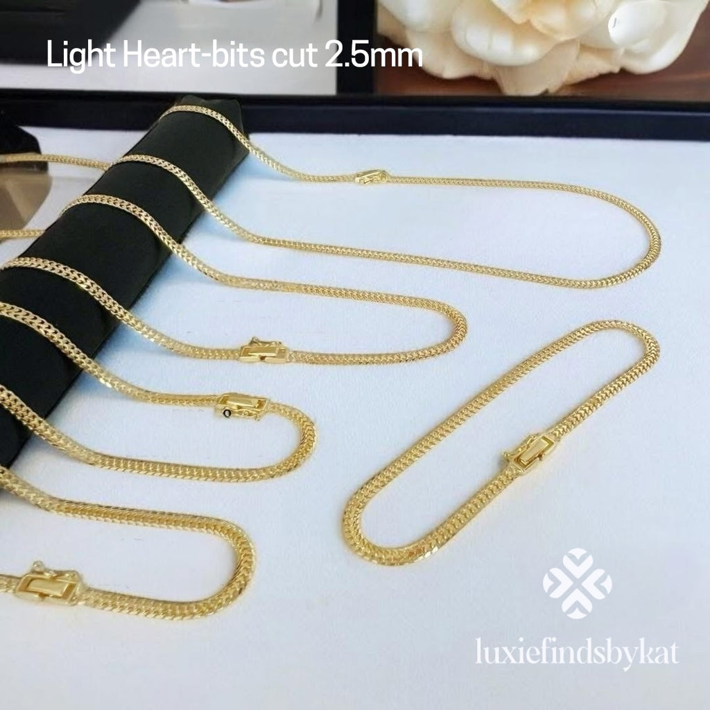 Light Heart-bits cut Bracelet Japan K18 16cm