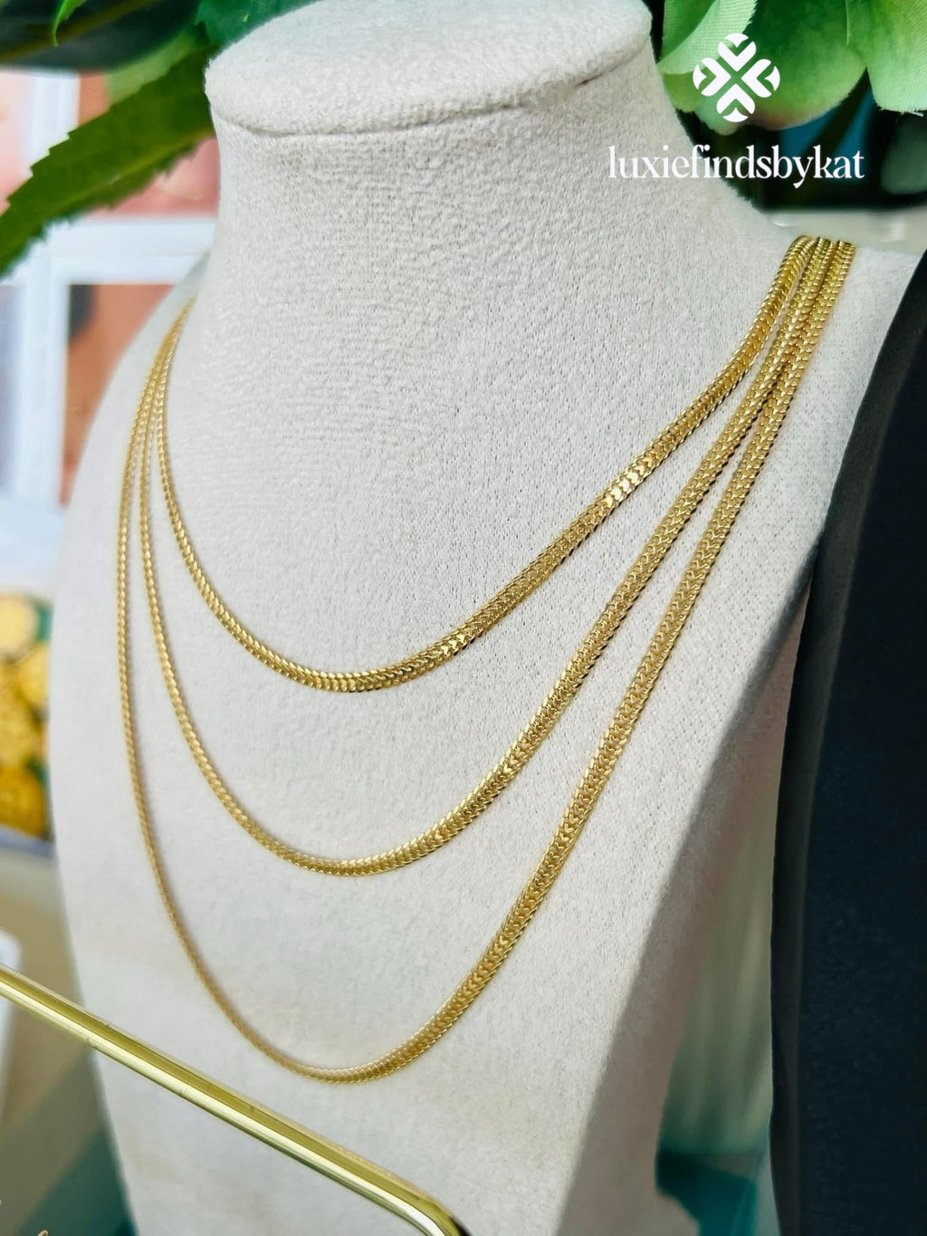 Light Heart-bits cut Necklace Japan K18 43cm/17inches