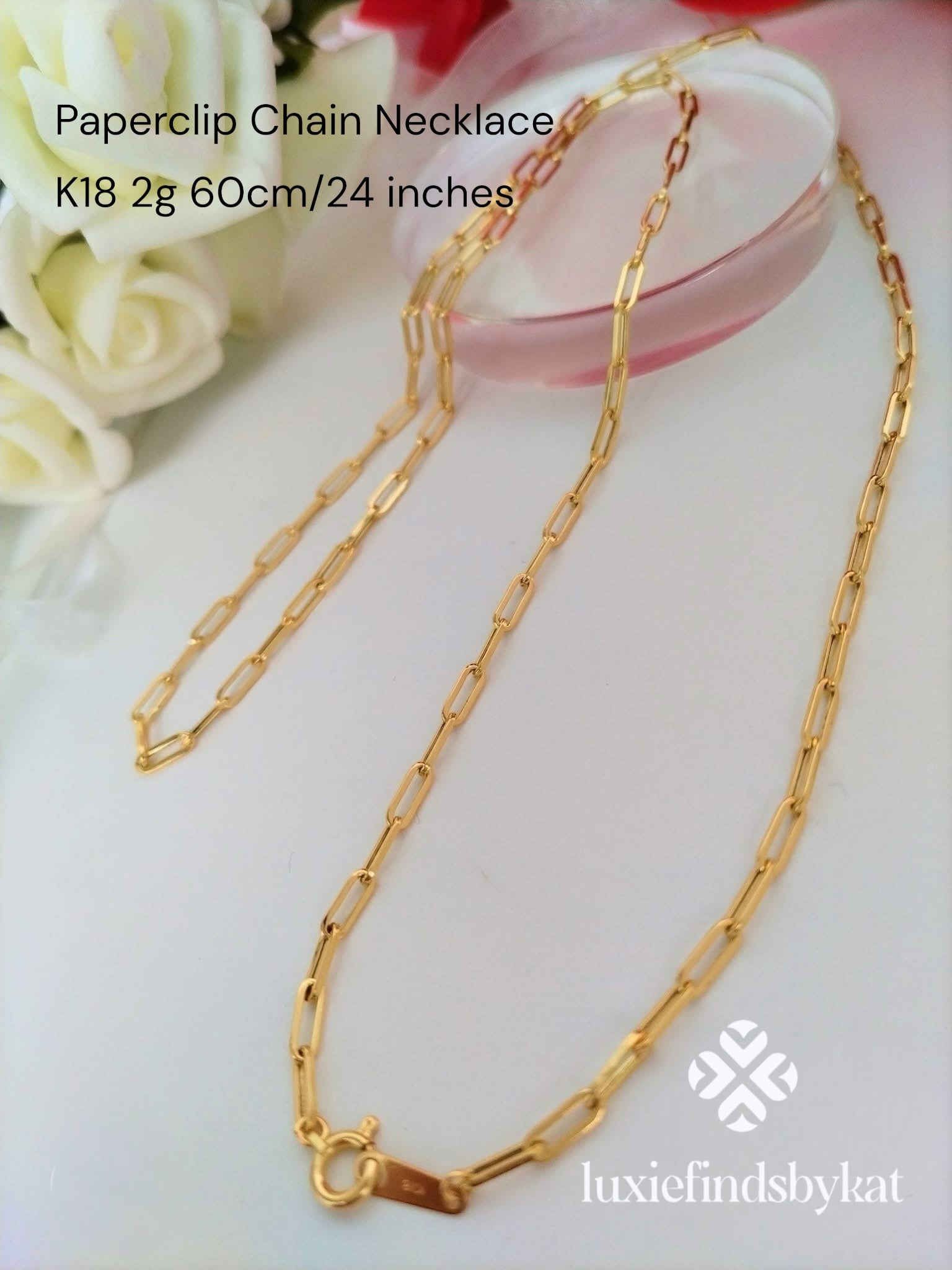 Light Paperclip Necklace 60cm/24inches