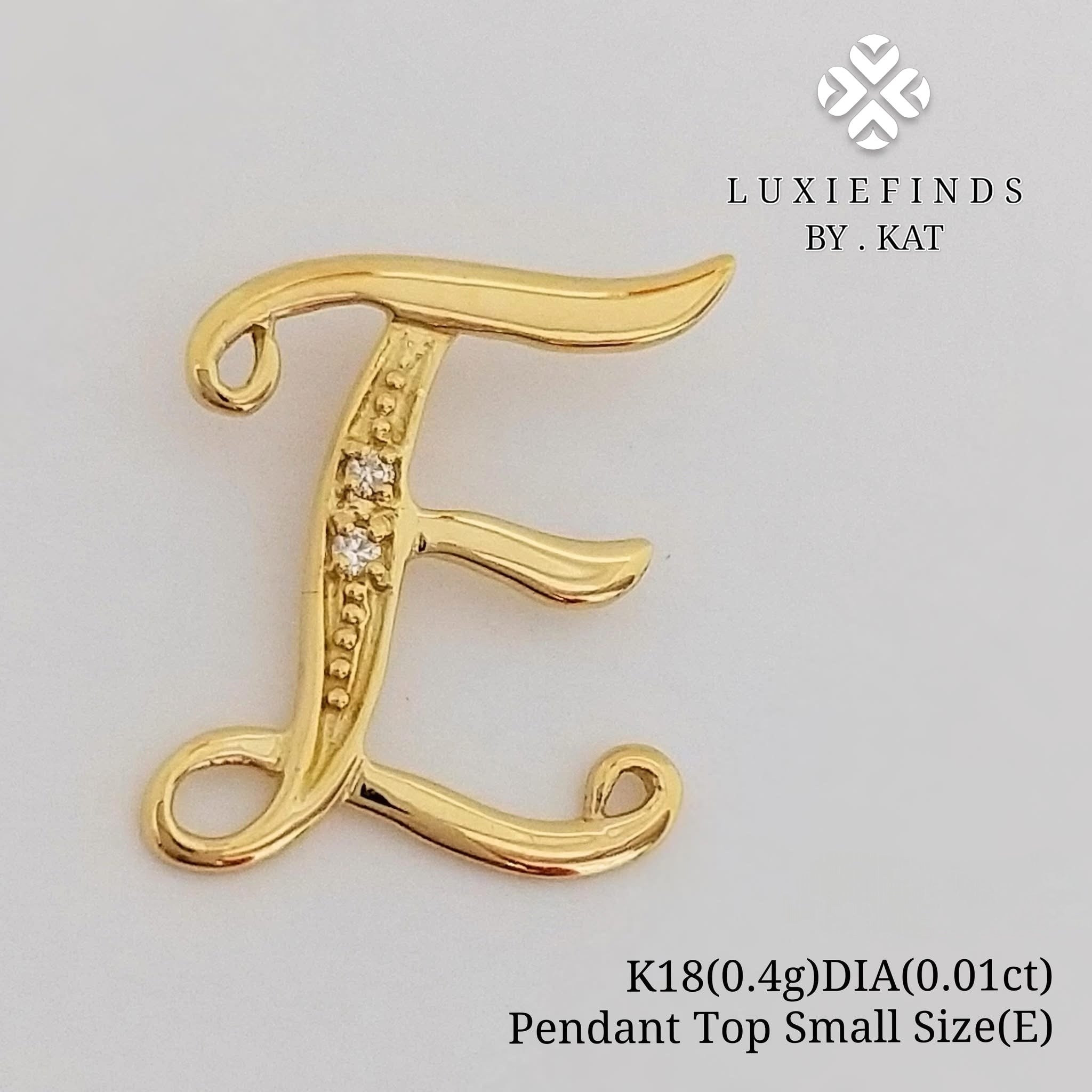 Initial “E”Pendant Japan K18