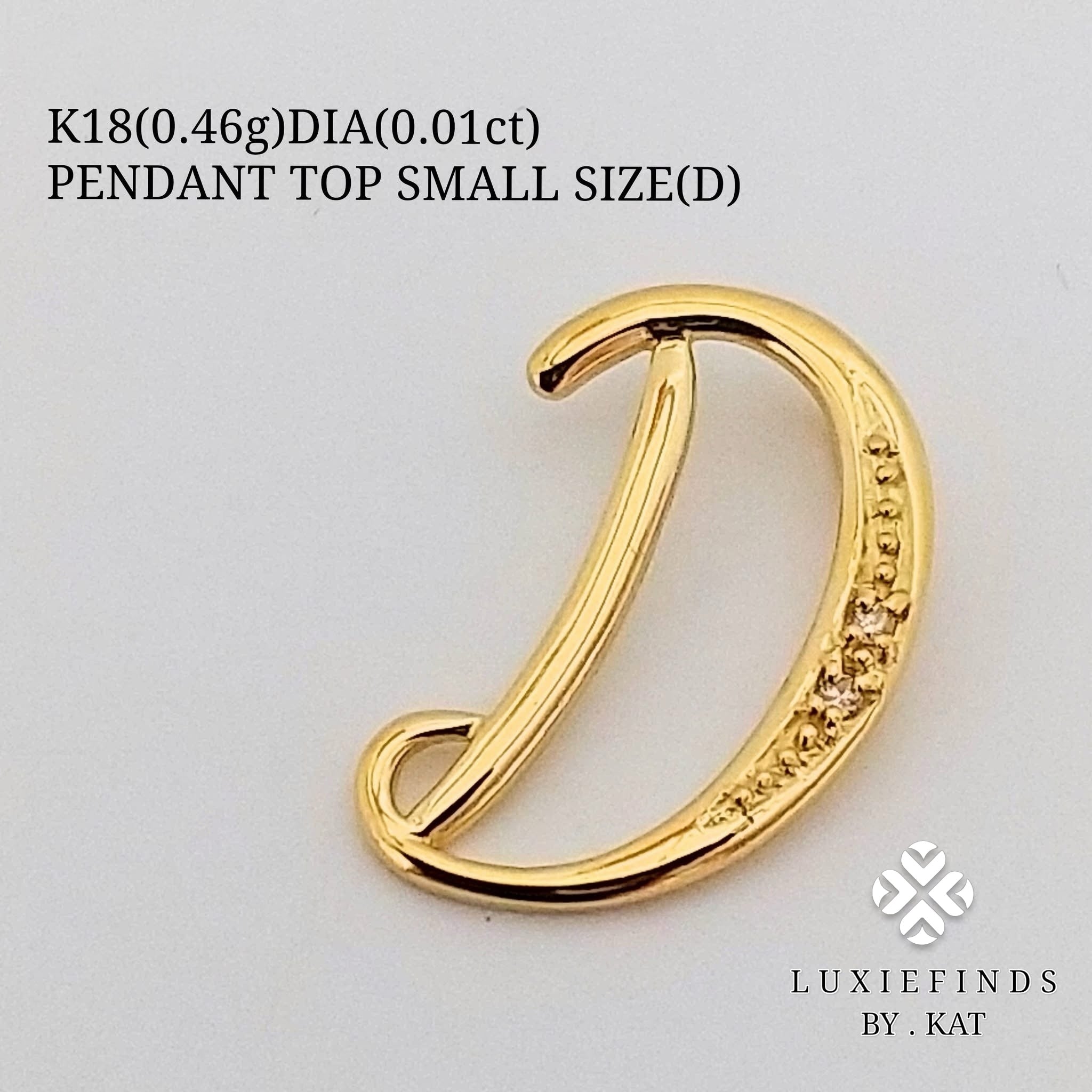 INITIAL “D” Pendant Japan K18