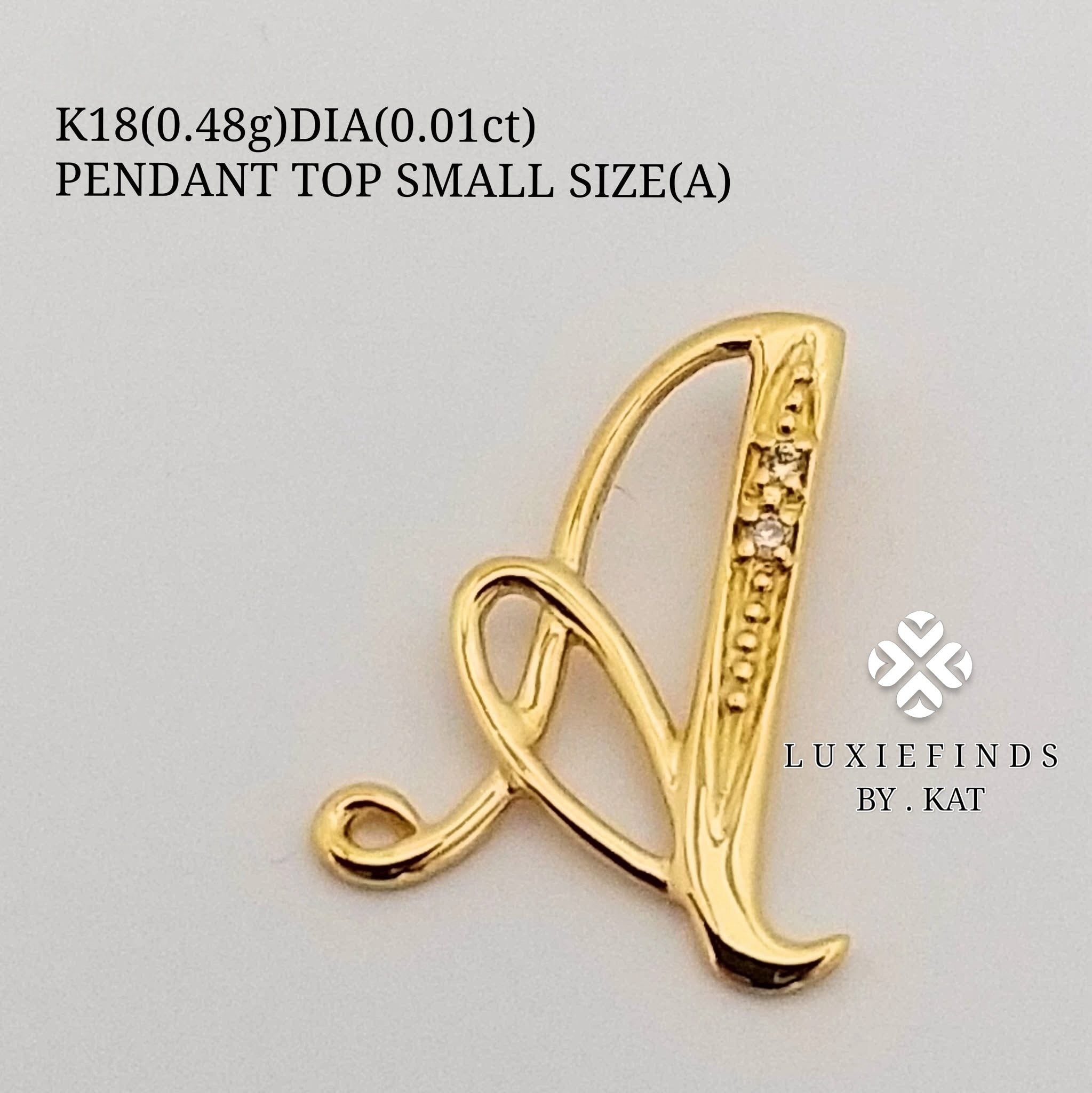 Initial “A” Pendant Japan K18