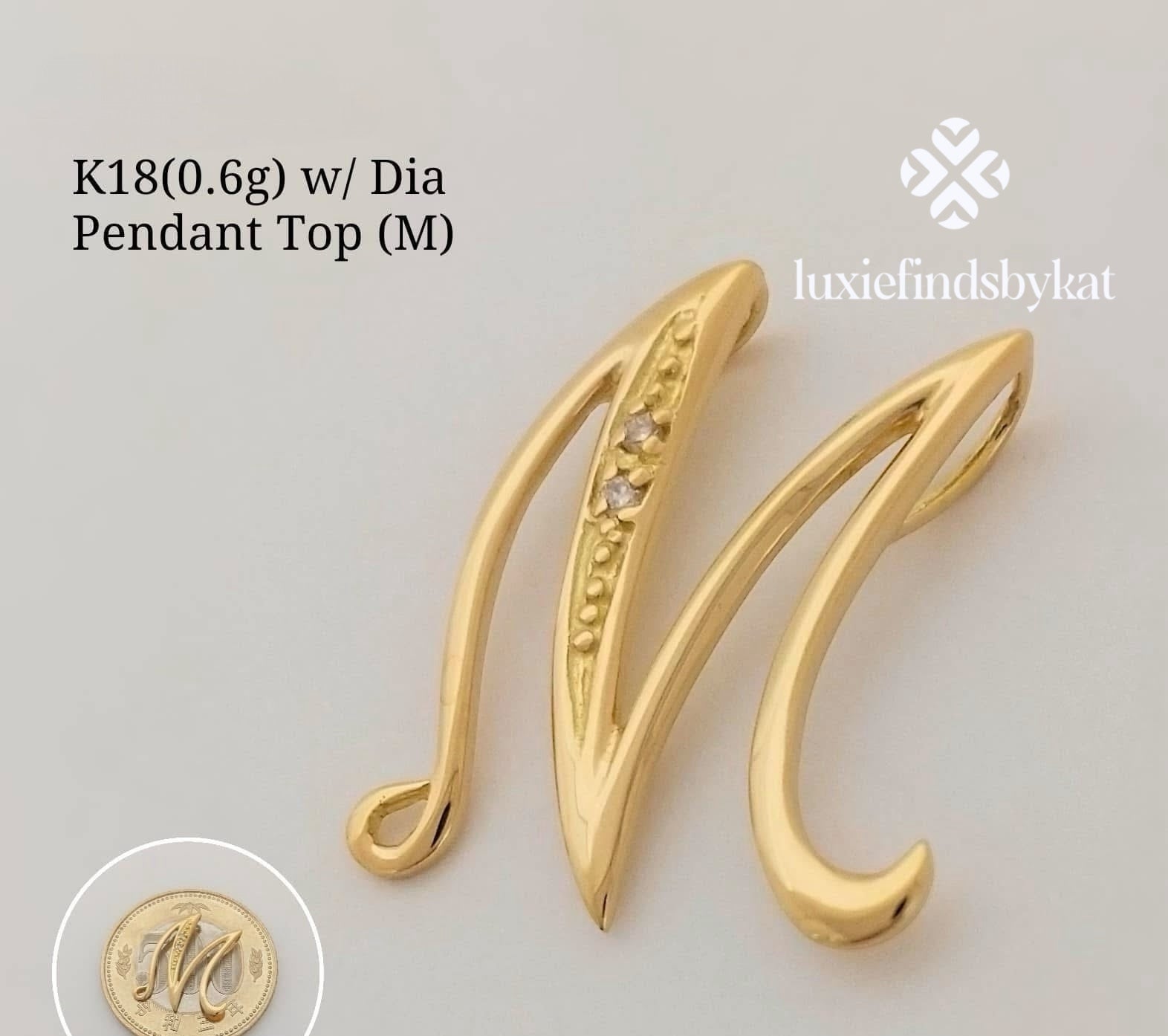 Initial “M” Pendant Japan K18