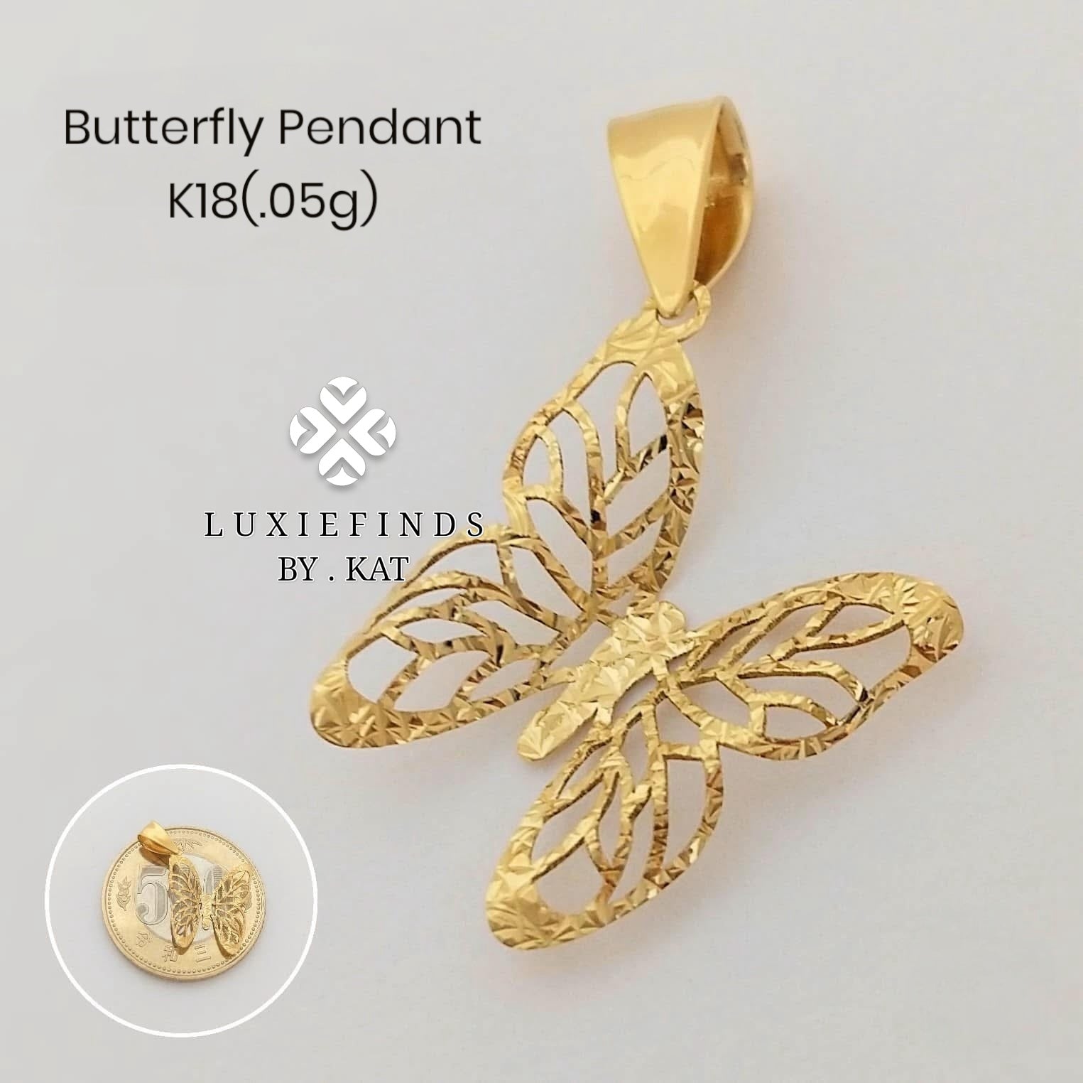 Butterfly Pendant Japan K18