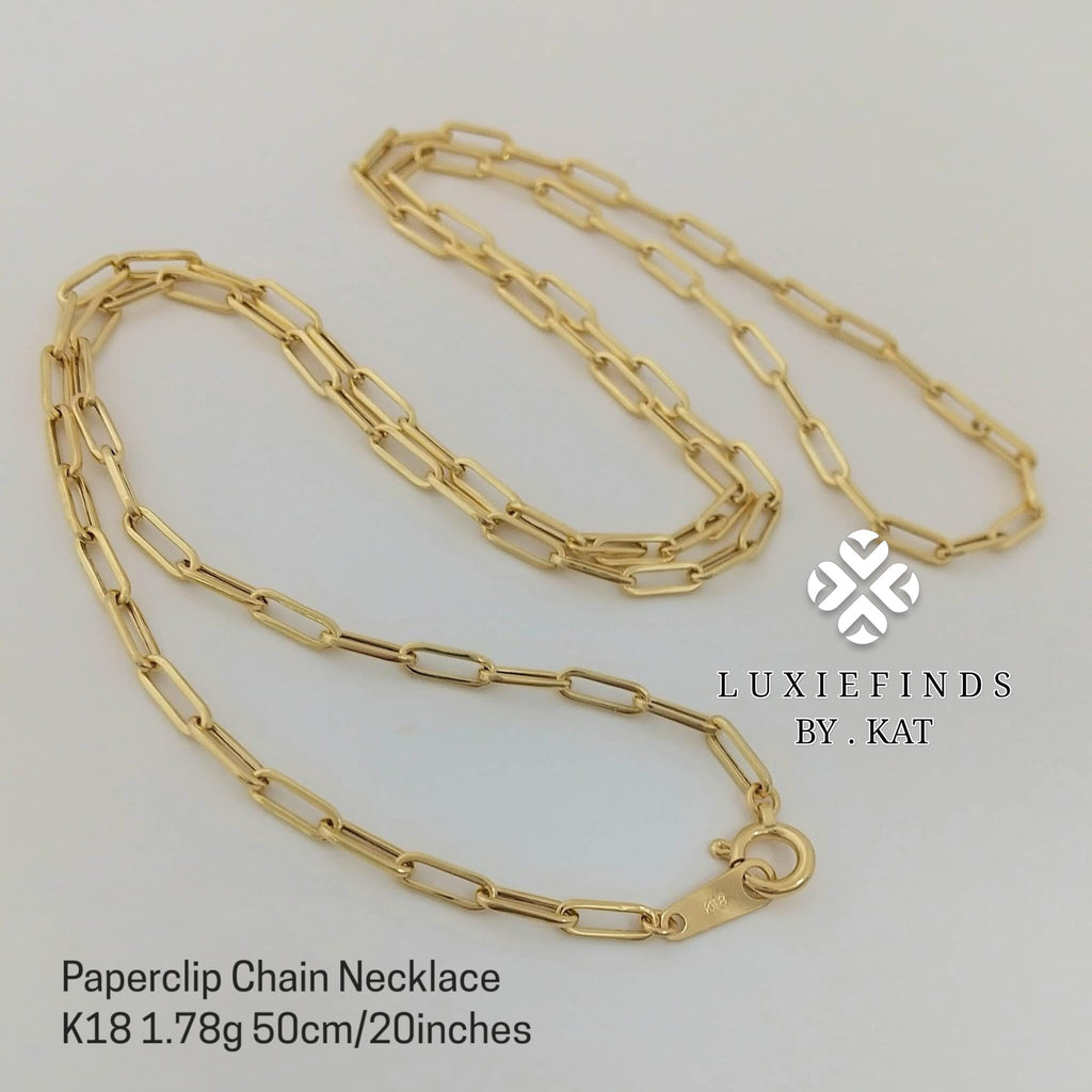 Light Paperclip Necklace Japan K18 50cm/20inches