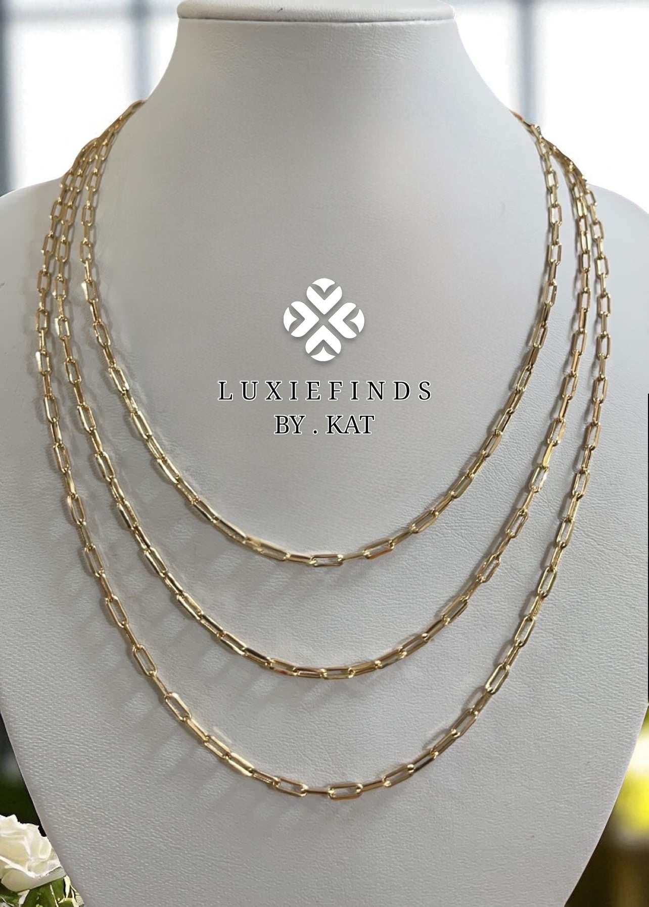 Light Paperclip Necklace Japan K18 50cm/20inches